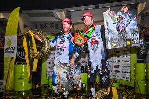 König und Prinz von Stuttgart. Greg Aranda und Preston Boespflug gewinnen das Supercross-Stuttgart 2024. / Foto: ADAC