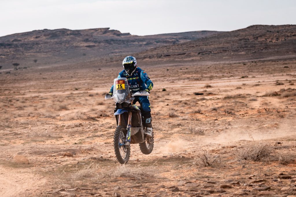 Lorenzo Santolino liegt mit seiner Sherco nach vier Etappen auf Platz 10 der Gesamtwertung