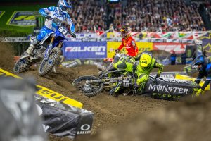 Trotz eines Sturzes konnte Jordon Smith beim Supercross Anaheim A1 auf das Podium fahren.