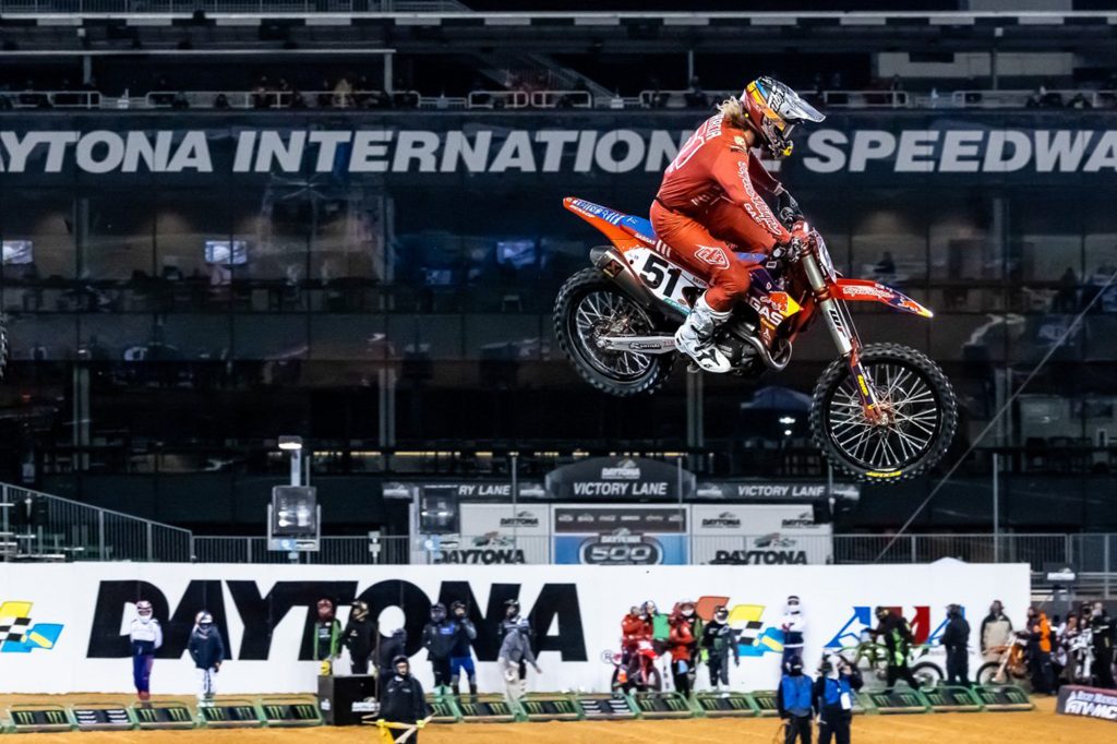 Justin Barcia beim Supercross Daytona im Corona Jahr 2021