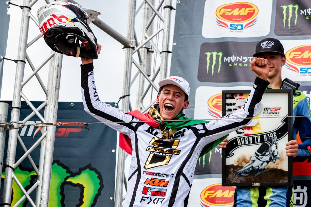 Mit Racestore KTM gewann Nico Alvisi die EMX125 in der Saison 2025.