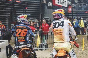 Die KTM Piloten Josep Garcia undnManuel Lettenbichler beim Auftakt der SuperEnduro WM 2026 in Gliwice.