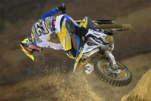 Kevin Strijbos on the factory Suzuki